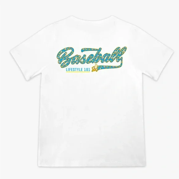 White Tee with Green Graphic - Picture 5 of 10